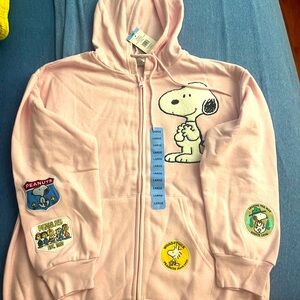 Women large baby pink Snoopy sweatshirt new white tags